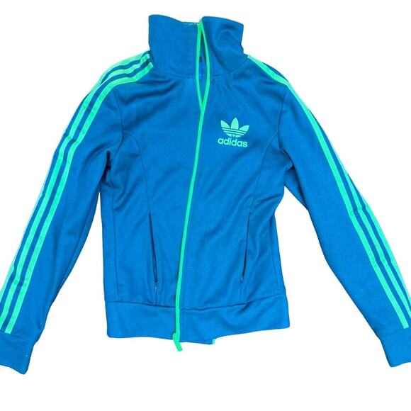 Adidas Active Jacket - Green/Light Green Stripe - Size XS - Picture 1 of 5